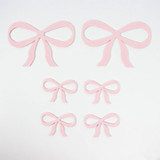 Baby Pink Line Art Acrylic Bows - Essentials Pack (6)