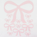 Baby Pink Line Art Acrylic Bows - Luxury Pack (12)