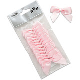 A pack of 12 Pale Pink Satin Ribbon Bows, each one measuring 5cm!