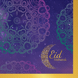 A pack of 16 Eid Mubarak Opulent Paper Napkins, manufacturer by Amscan!