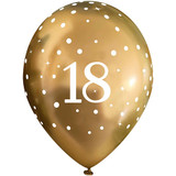18th birthday gold fizz latex balloons Oaktree