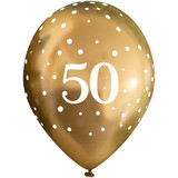 50th gold fizz birthday latex balloons Oaktree