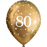 80th birthday gols fizz latex balloons