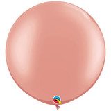 30" Plain Metallic Rose Gold Latex Balloons (2)