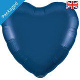 A navy blue coloured heart shaped foil balloon manufactured by Oaktree UK
