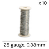 A reel of Silver Galvanised Reel Wire, weighing approx. 100g each.