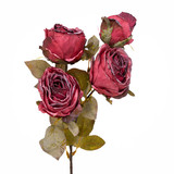 A burgundry dry rose artificial flower spray