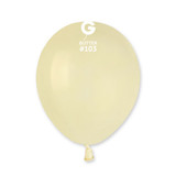 A pack of 5 inch butter latex balloons manufactured by Gemar