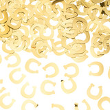 Gold horseshoe shaped metallic confetti, manufactured by Party Deco.