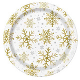 silver and gold paper plates by unique