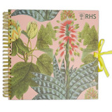 A square succulent pattern scrapbook with a green ribbon fastening