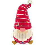 A 27 inch Christmas Gnome Foil Balloon, manufactured by Grabo!