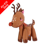 A 26 inch Tiny Reindeer Standup Foil Balloon, manufactured by Grabo!