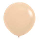 A pack of 3 24" Pastel Matte Malibu Peach Latex Balloons, manufactured by Sempertex!