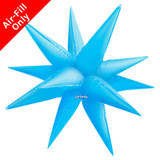 A 40" Electric Blue Starburst Deco Balloon, manufactured by Prima!