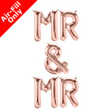 MR & MR - 16 inch Rose Gold Foil Letter Balloon Pack (1)