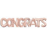 CONGRATS - 34 inch Rose Gold Foil Letter Balloon Pack (1)