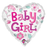 18 inch Baby Girl Flowers Heart Foil Balloon (1)