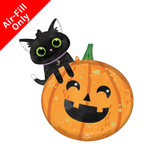 A 14 inch Halloween Cat & Pumpkin Foil Balloon, manufactured by Anagram!