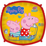 A Peppa Pig reading character foil balloon, manufactured by Procos.