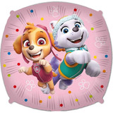A  Paw Patrol Skye and Everest square character foil balloon, manufactured by Procos.