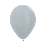 5" Satin Silver Sempertex Latex Balloons (100)