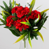 Artificial red carnation bush eleganza