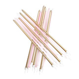 7 inch Pastel Pink & Metallic Gold Extra Tall Candles (16)