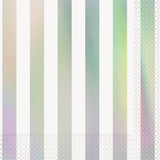 Iridescent Foil Striped Paper Napkins (16)