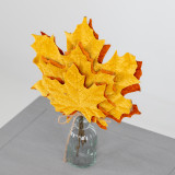 A bundle of 6 yellow & orange autumnal maple leaves, measuring approx. 25cm!