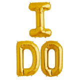I DO - 34 inch Gold Foil Letter Balloon Pack (1)