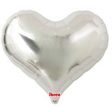 25" Silver Heart Jelly Foil Balloon (1) - UNPACKAGED