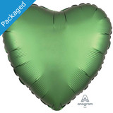 18" Emerald Satin Heart Foil Balloon (1)