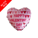 A 9 inch Happy Valentine's Day Heart Print Foil Balloon by Unique.