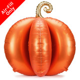 A 36 inch 3D Orange & Gold Pumpkin Standing Foil Balloon, manufactured by PartyDeco.