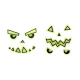A Pack of Glow-In-The-Dark Pumpkin Face Gel Stickers, manufactured by PartyDeco.
