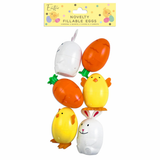 A set of 6 Easter Assorted Fillable Eggs.