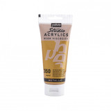 A 100ml Tube of Metallic Rich Gold Studio Acrylic Paint, manufactured by Pebeo.