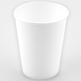 A pack of 8 White Paper Cups, manufactured by Oaktree.