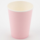 A pack of 8 Light Pink Paper Cups, manufactured by Oaktree.