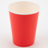 A pack of 8 Red Paper Cups, manufactured by Oaktree.