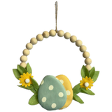 An Easter Egg Wooden Bead Hanging Decoration, measuring approx. 17cm.