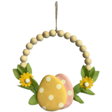 An Easter Egg Wooden Bead Hanging Decoration, measuring approx. 17cm.