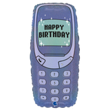 A 23 inch 00's Birthday Phone Foil Balloon, manufactured by Grabo.