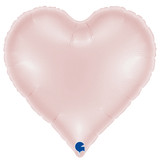 An 18" Satin Pastel Pink Sweetie Heart Foil Balloon, maufactuted by Grabo.