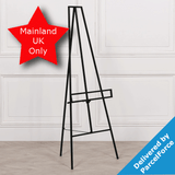 A Black Metal Easel, measuring approx. 147cm.