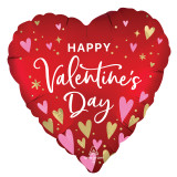 An 18 inch Heartfelt Elegance Satin Heart Foil Balloon, manufactured by Anagram.