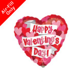 A 9 inch Playful Valentines Hearts Foil Balloon, manufactured by Anagram.