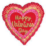 An 18 inch Valentines Scalloped Sweethearts Foil Balloon, manufactured by Anagram.