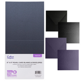 A set of 80 6" x 6" Purple & Black Pearlised Cards & Envelopes, manufactured by Crafter's Companion.